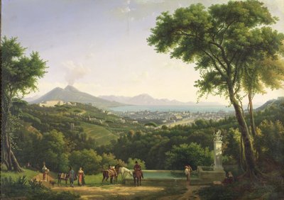 Uitzicht op Napels vanaf Capodimonte, 1813 door Alexandre Hyacinthe Dunouy