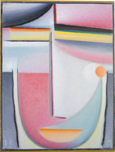 Abstract Hoofd: Symfonie in Roze door Alexej von Jawlensky