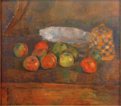 Stilleven met appels, schaal en kan door Alexej von Jawlensky