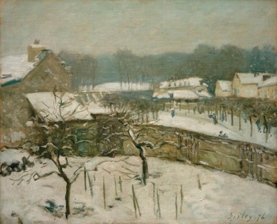 Louveciennes in de Sneeuw (Sneeuwstemming in Marly) door Alfred Sisley