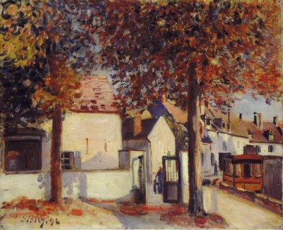 Moret-sur-Loing (Rue de Fosses) door Alfred Sisley