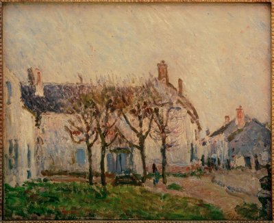 Straat in Moret-sur-Loing door Alfred Sisley