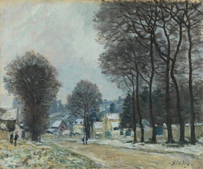 Sneeuw in Louveciennes door Alfred Sisley