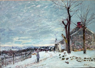 Sneeuw in Veneux-Nadon door Alfred Sisley