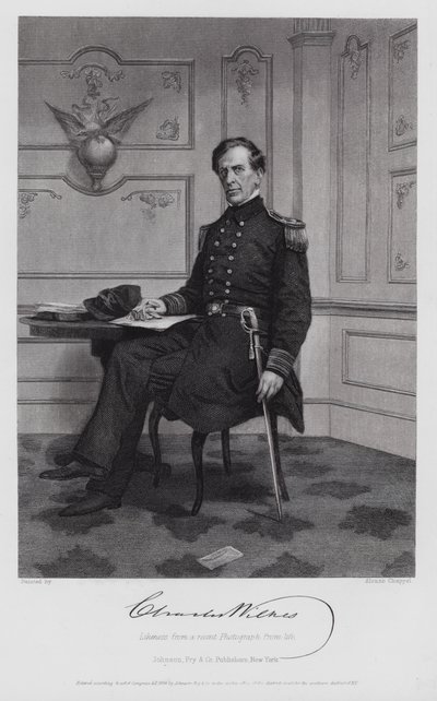 Charles Wilkes (gravure) door Alonzo (after) Chappel