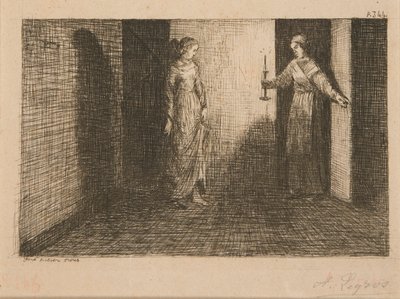 2 Illustraties voor Le Malheur d door Alphonse Legros