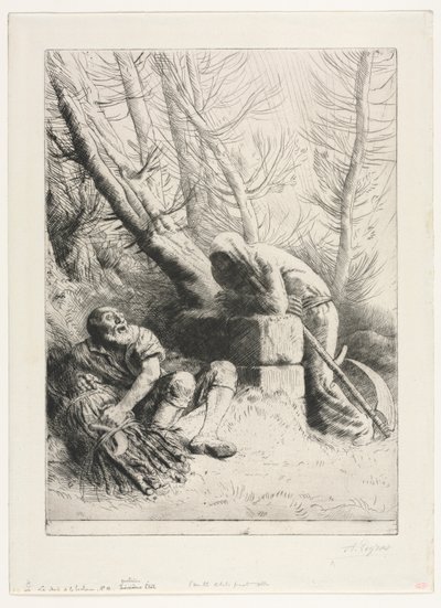 De dood en de houthakker, 1881 door Alphonse Legros