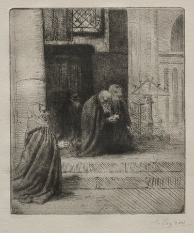 Interieur van een Kerk door Alphonse Legros