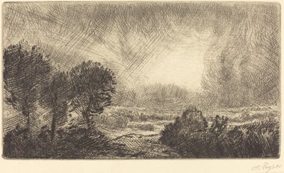 Landschap met storm door Alphonse Legros