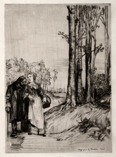 Le Promenade du convalescent, ca. 1861 door Alphonse Legros