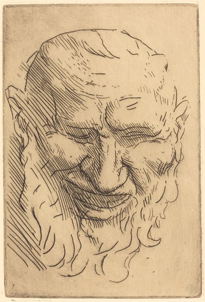 Klein satyrmasker door Alphonse Legros