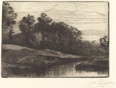 Zonsondergang (Le soir) door Alphonse Legros