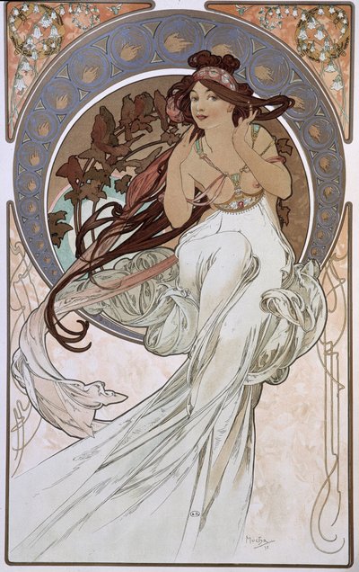 De Muziek - door Mucha door Alphonse Mucha