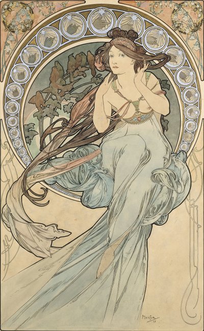 De Muziek, 1898 door Alphonse Mucha