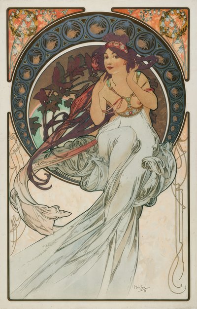 De muziek door Alphonse Mucha