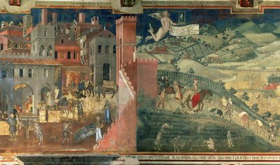 Effecten van goed bestuur, c.1338 door Ambrogio Lorenzetti