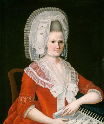 Dame met een Grote Witte Muts door American 18th Century