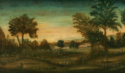 Landschap met gebouwen door American 18th Century