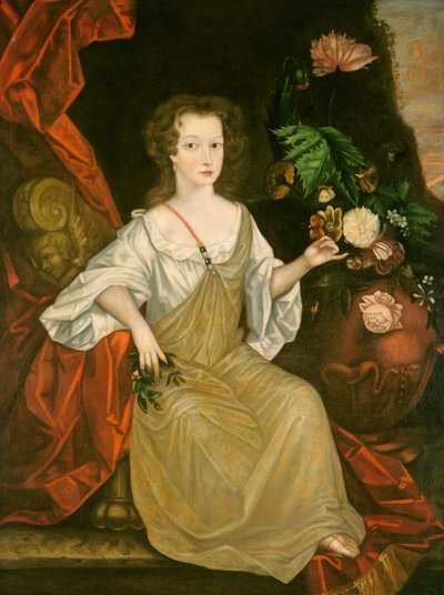 Jonge Vrouw met een Vlinder door American 18th Century