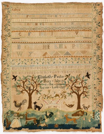 Sampler door American Elisabeth Pecker