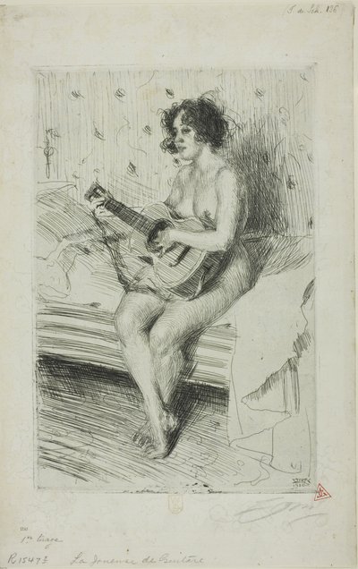 De Gitaarspeler door Anders Leonard Zorn