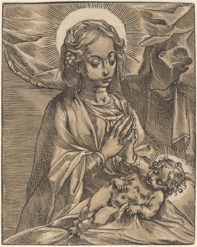 Madonna en kind, 1591-93 door Andrea Andreani