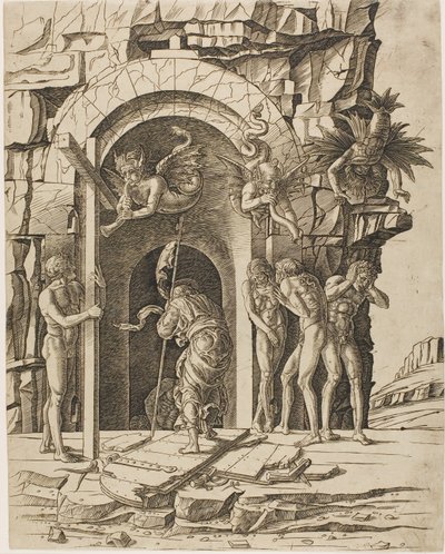 Afdaling in Limbo door Andrea Mantegna