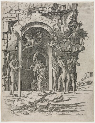 Afdaling in Limbo, late 1460s door Andrea Mantegna