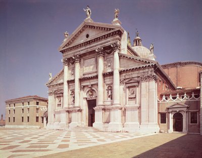 Uitzicht op de gevel, gebouwd 1607-11 door Andrea Palladio