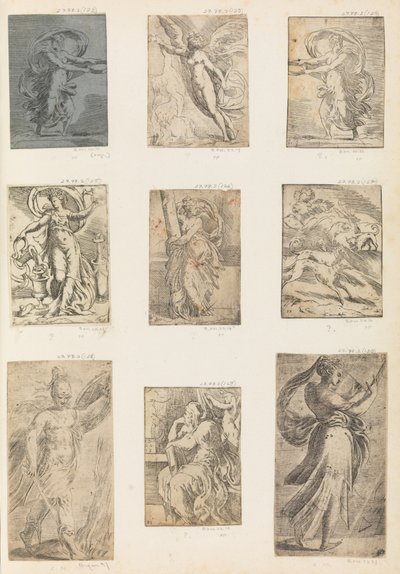 Mars en andere mythologische figuren, ca. 1536-38 door Andrea Schiavone