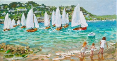 De boten achterna, Salcombe, 2018 door Andrew Macara