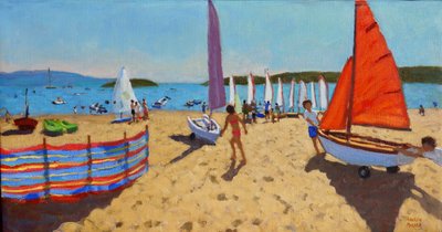 De boot uitduwen, Abersoch door Andrew Macara