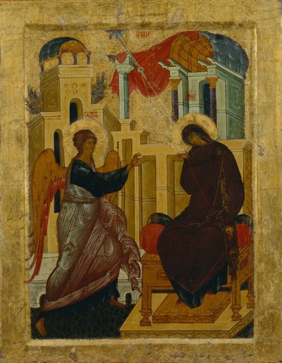 De Annunciatie, 1497 door Anonymous Russian icon painter