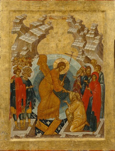 De afdaling naar de hel door Anonymous Russian icon painter