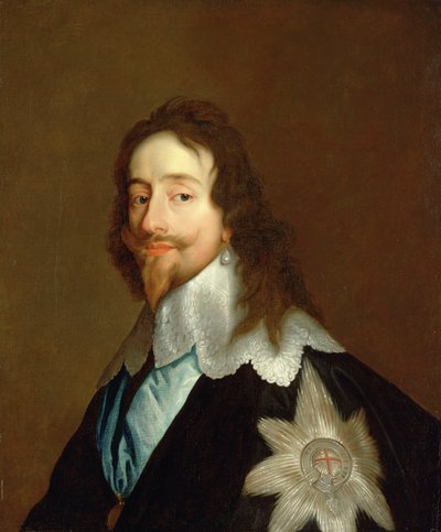 Karel I (1600-1649) door Anthony van (manner of) Dyck