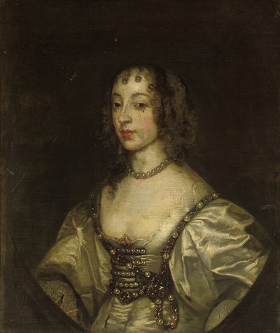 Portret van koningin Henrietta Maria door Anthony van Dyck