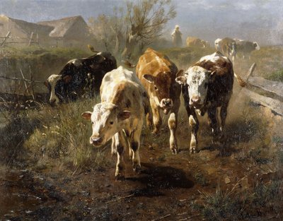 Gang naar de Drinkplaats, 1888 door Anton Braith