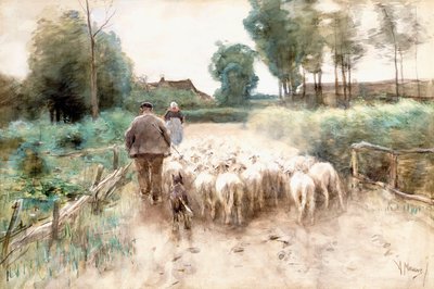 Op weg naar huis door Anton Mauve