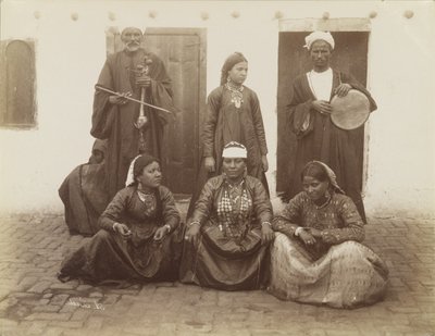 Arabische dansers, Egypte door Antonio Beato