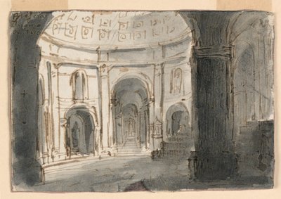 Oude Kathedraal in Brescia door Antonio Giuseppe Basoli