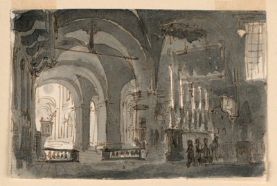 Oude kathedraal in Brescia door Antonio Giuseppe Basoli