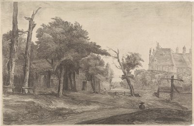 Landschap met kasteel door Antoon Overlaet