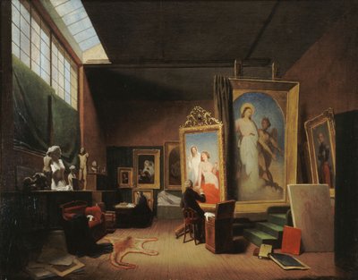 Atelier van Ary Scheffer, rue Chaptal, 1851 door Arie Johannes Lamme