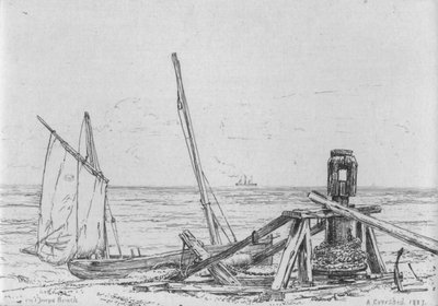 Op Thorpe Beach, 1887 door Arthur Evershed