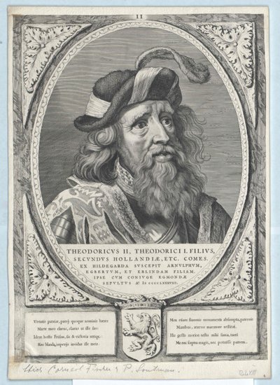 Graaf van Holland Diederik II (prent) door Artist Unknown