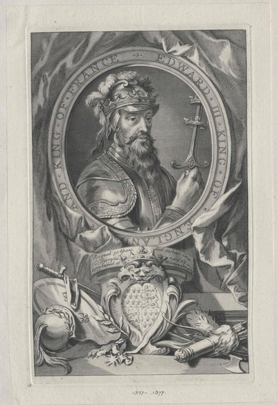 Engelse koning Edward III (afdruk) door Artist Unknown