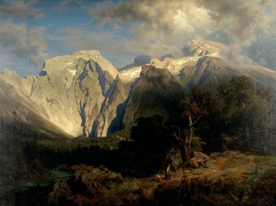 Kalkgebergte landschap door August Wilhelm Leu