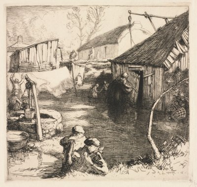 Visserskwartier Saint-Jean-de-Monts, 1915 door Auguste Louis Lepère