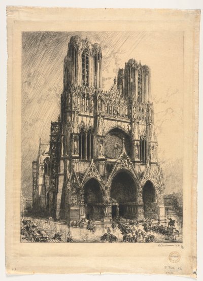 Kathedraal van Reims door Auguste Louis Lepère