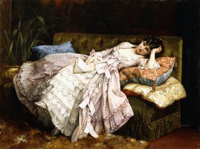 Een Liggende Schoonheid, 1877 door Auguste Toulmouche